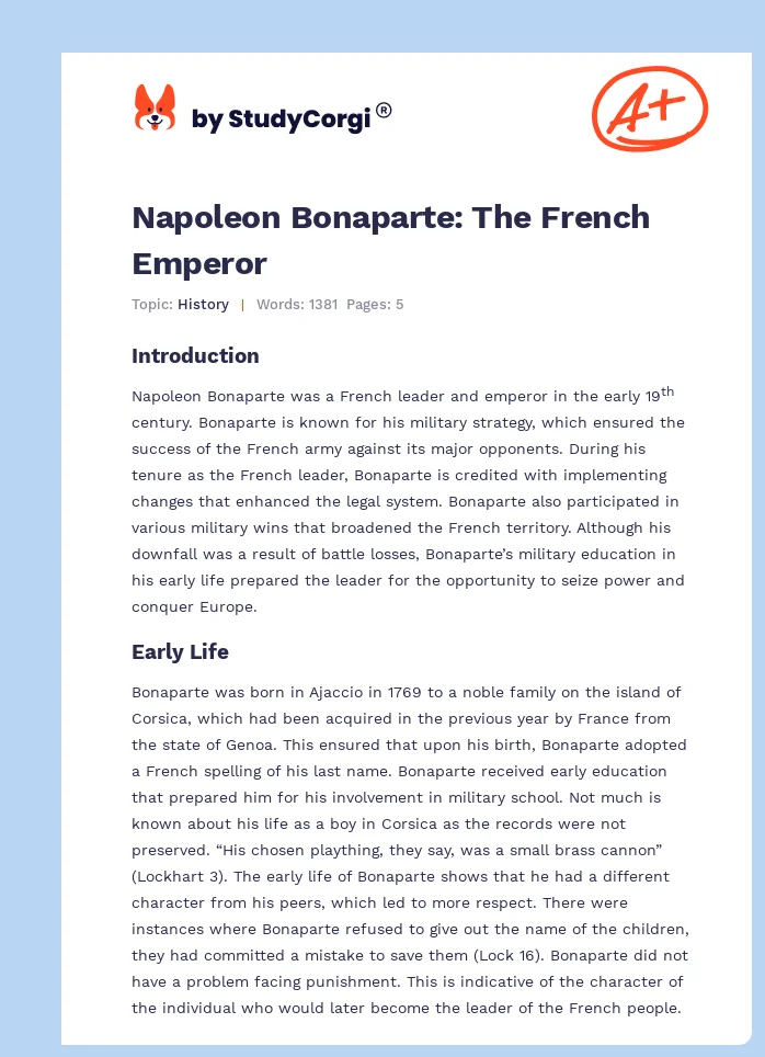 Napoleon Bonaparte: The French Emperor. Page 1