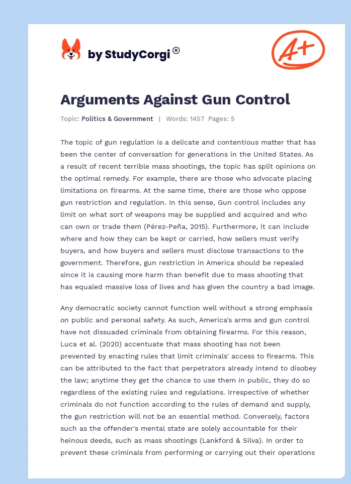 Gun Control in the United States. Page 1