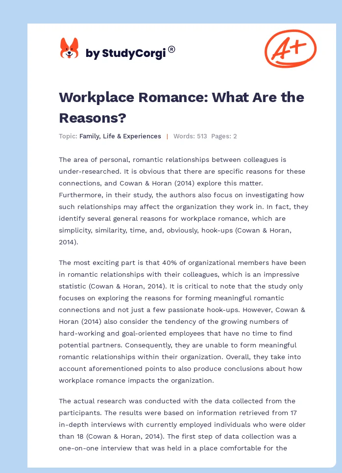 Workplace Romance: What Are the Reasons?. Page 1