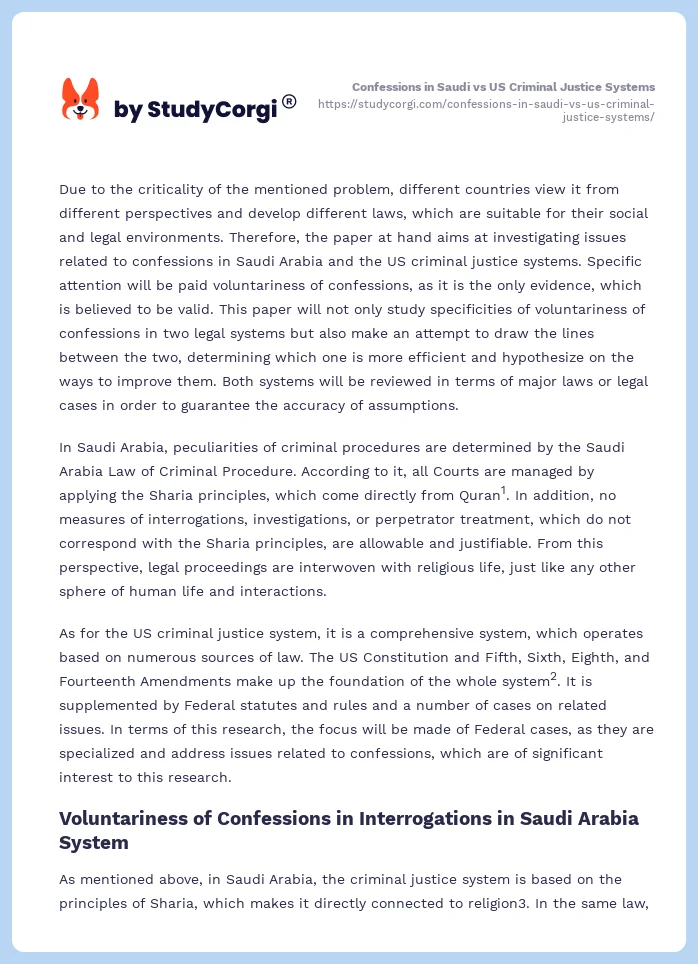 Confessions in Saudi vs US Criminal Justice Systems. Page 2