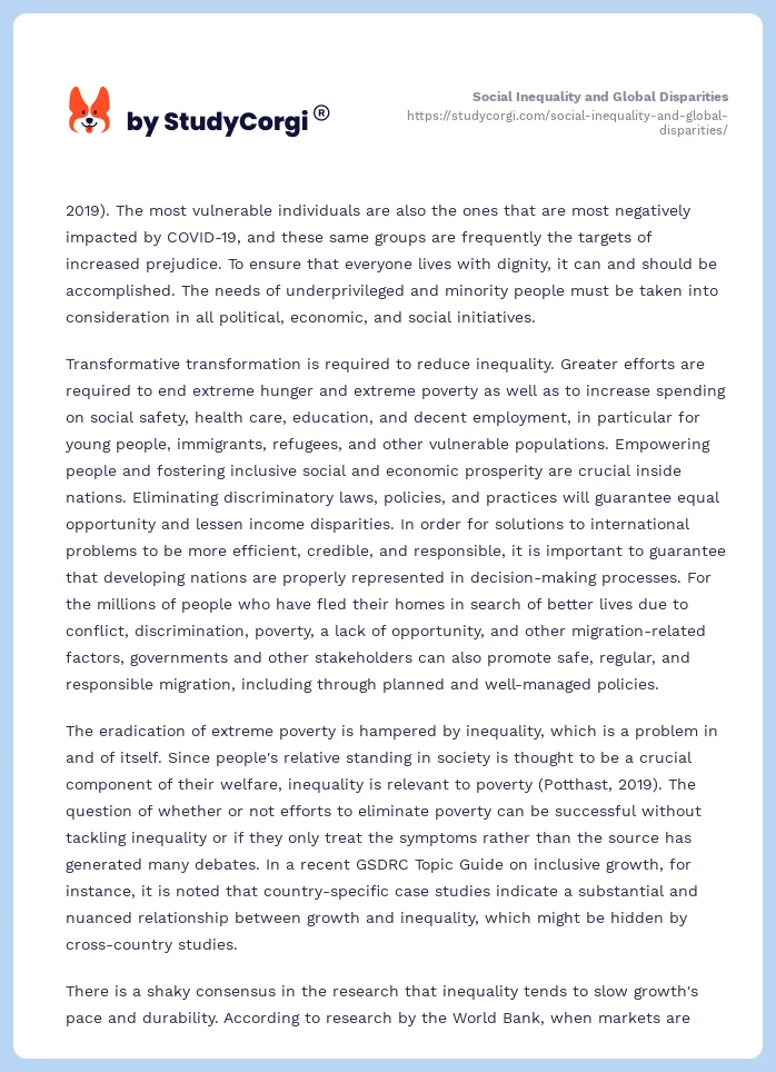 Social Inequality and Global Disparities. Page 2