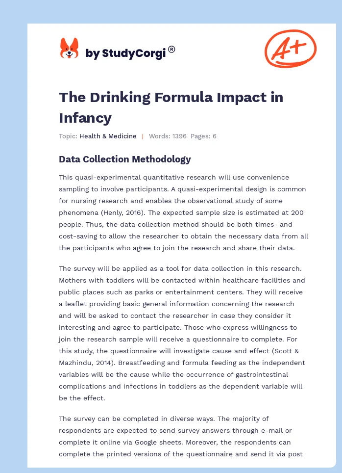 The Drinking Formula Impact in Infancy. Page 1