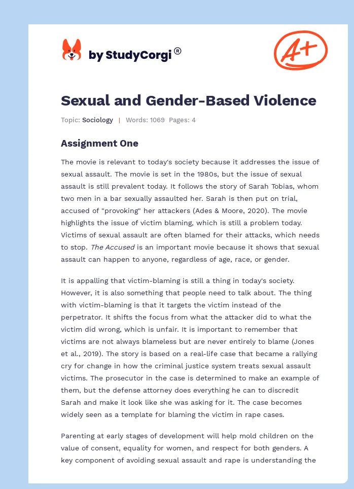Sexual and Gender-Based Violence. Page 1