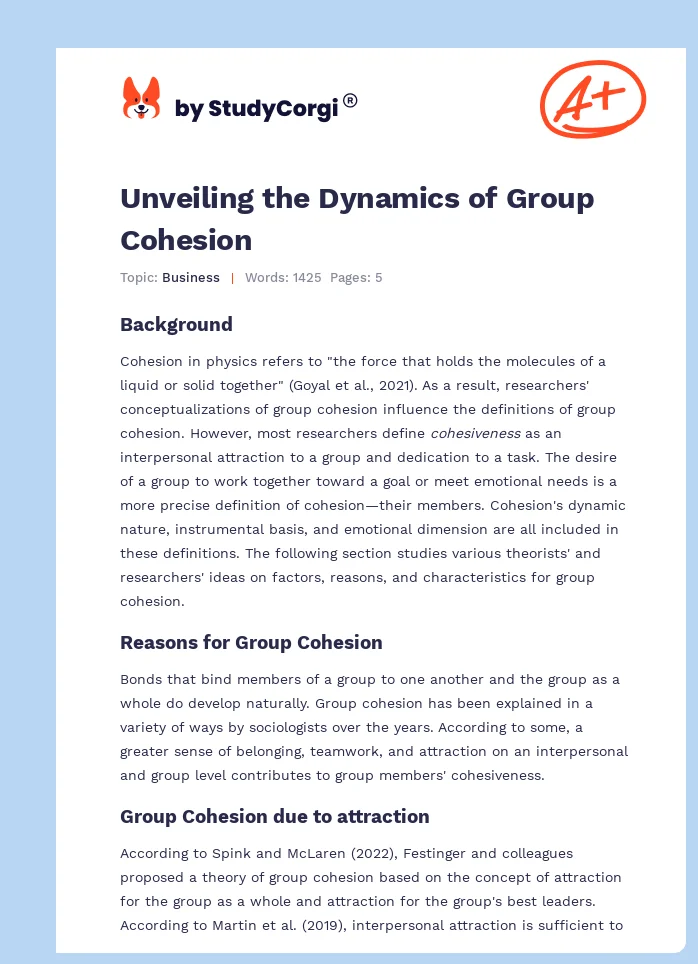 Unveiling the Dynamics of Group Cohesion. Page 1