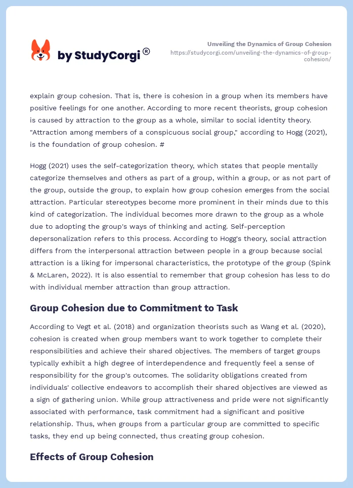 Unveiling the Dynamics of Group Cohesion. Page 2