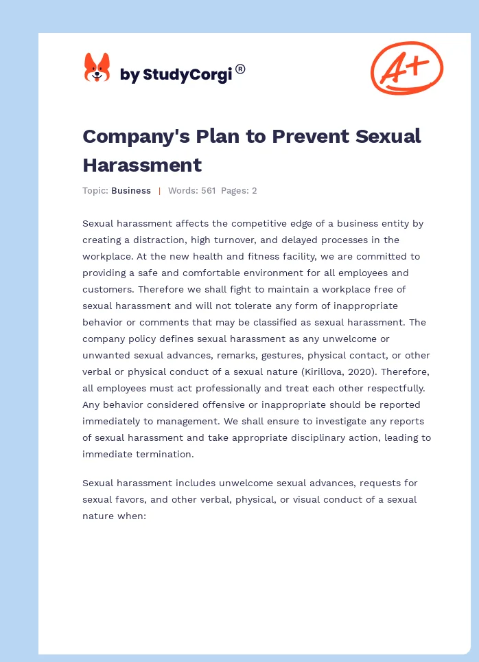 Sexual Harassment in the Workplace. Page 1