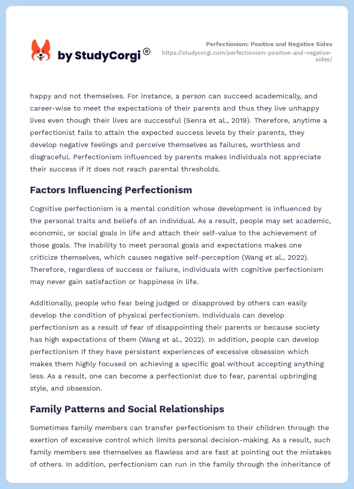 Perfectionism: Positive and Negative Sides. Page 2