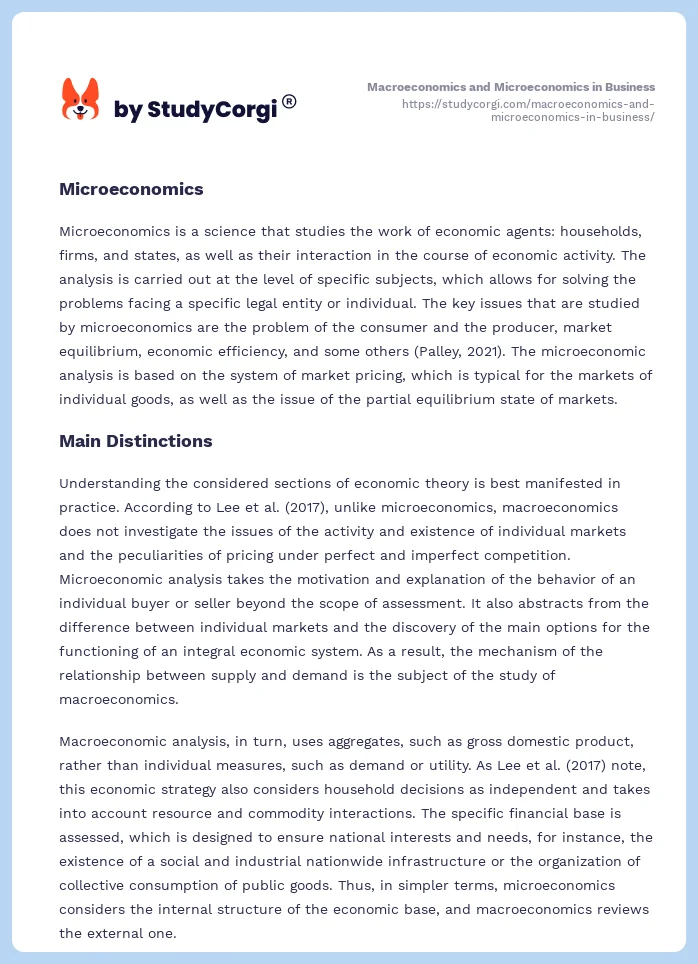 Macroeconomics and Microeconomics in Business. Page 2