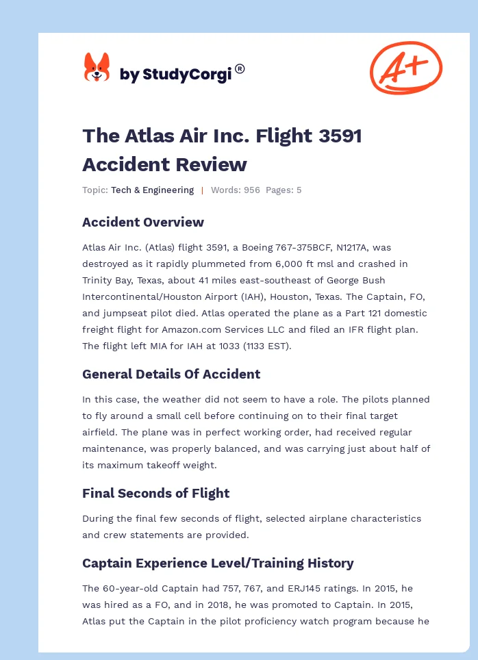 The Atlas Air Inc. Flight 3591 Accident Review. Page 1