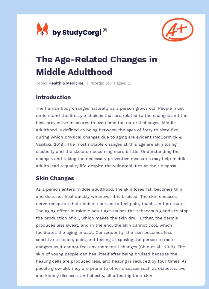 The Age-Related Changes in Middle Adulthood. Page 1