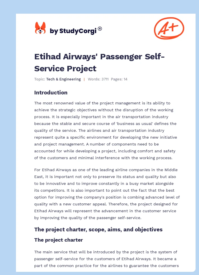 Etihad Airways' Passenger Self-Service Project. Page 1