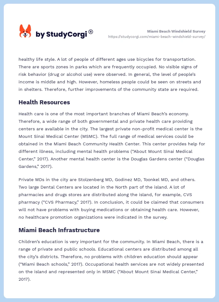 Miami Beach Windshield Survey. Page 2