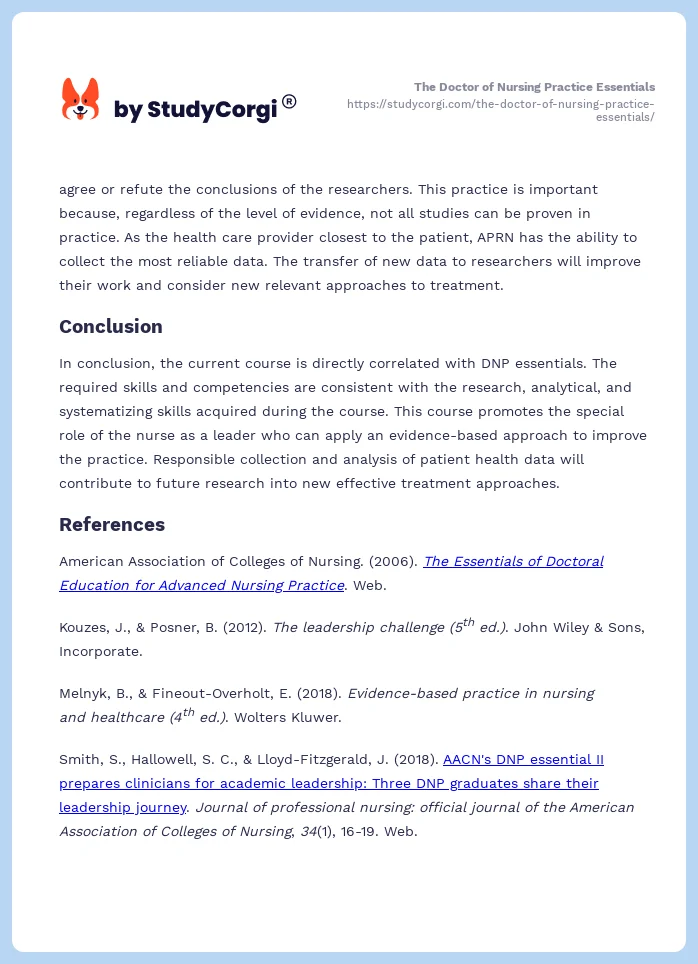 The Doctor of Nursing Practice Essentials. Page 2