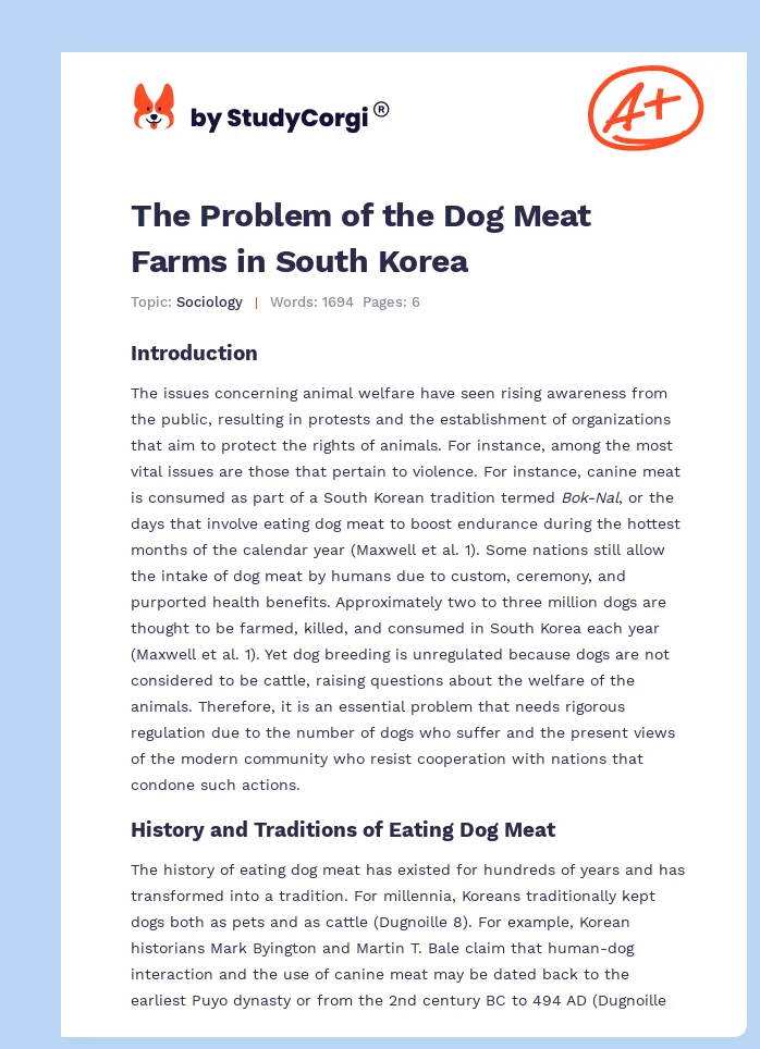 The Problem of the Dog Meat Farms in South Korea. Page 1