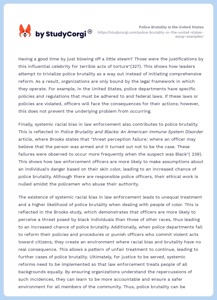 Police Brutality in the United States. Page 2
