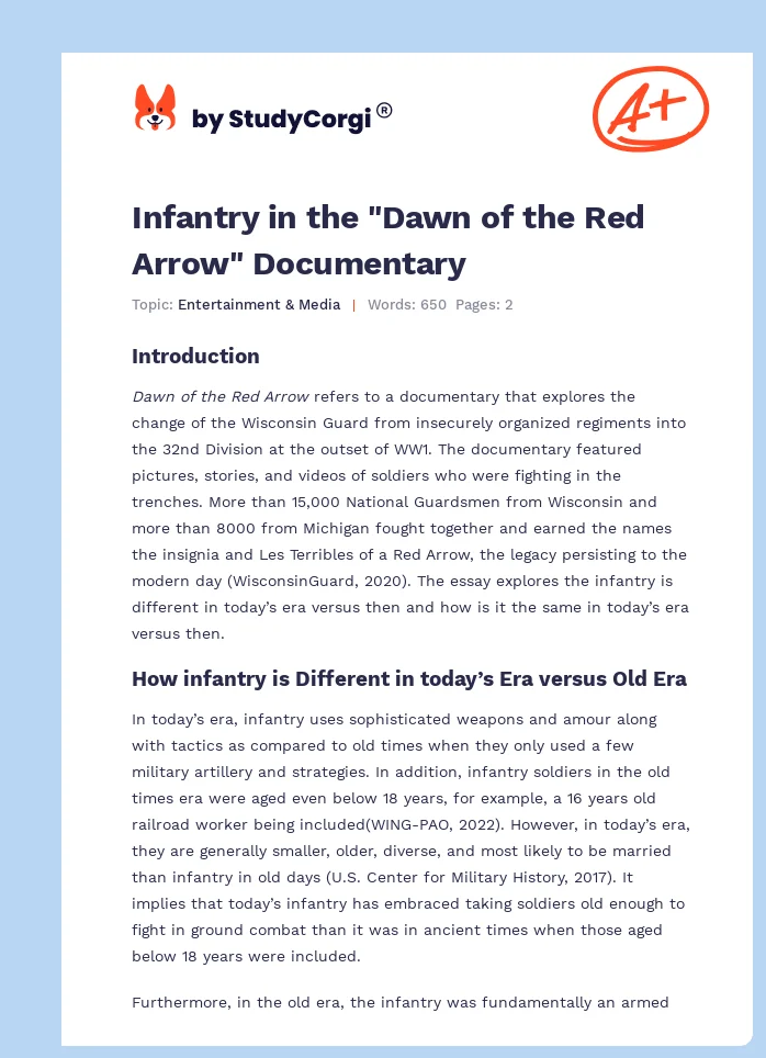 Infantry in the "Dawn of the Red Arrow" Documentary. Page 1