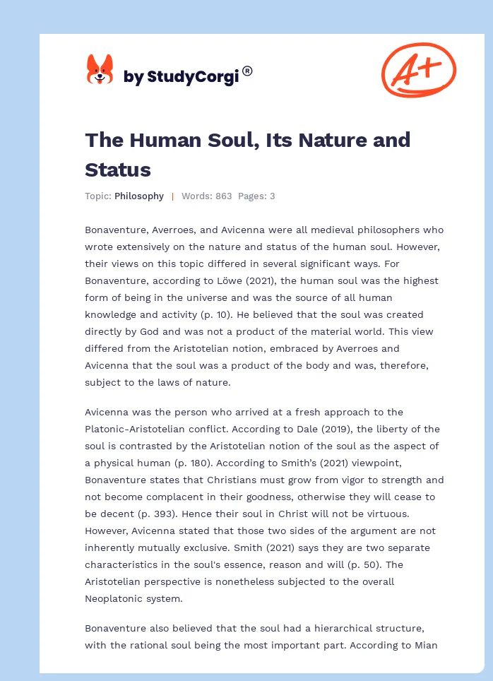 The Human Soul, Its Nature and Status. Page 1