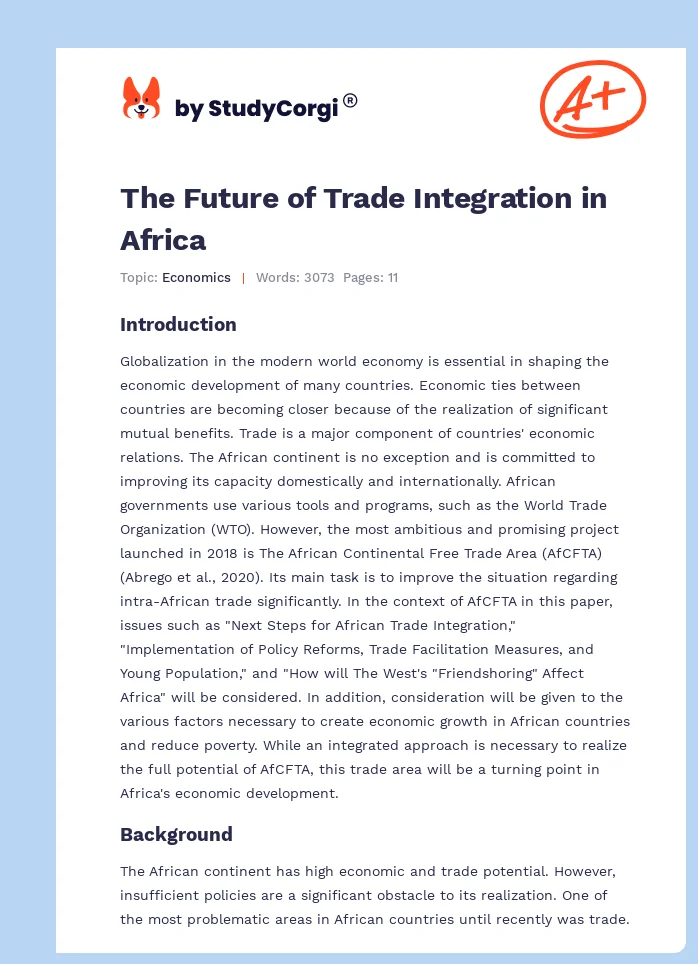 The Future of Trade Integration in Africa. Page 1