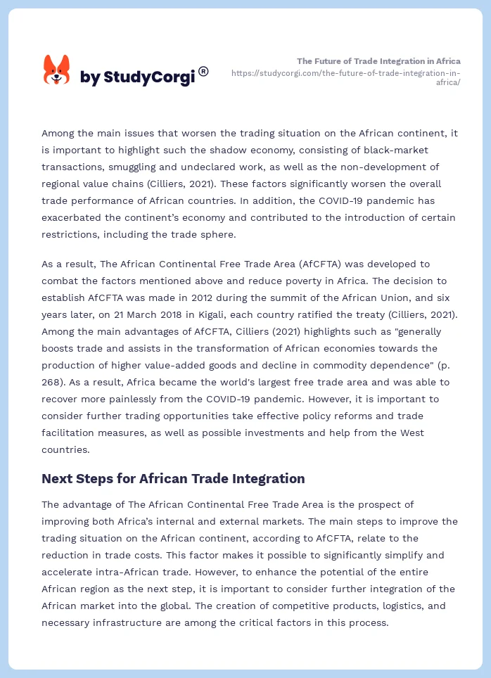 The Future of Trade Integration in Africa. Page 2