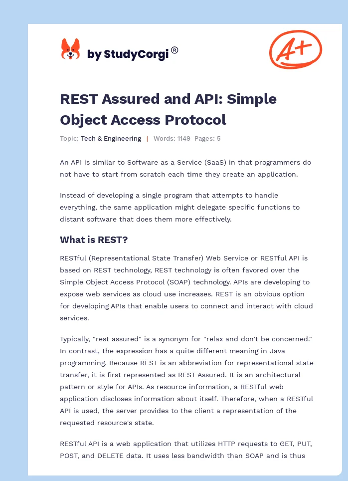 REST Assured and API: Simple Object Access Protocol. Page 1