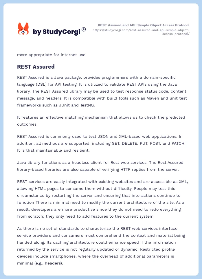REST Assured and API: Simple Object Access Protocol. Page 2