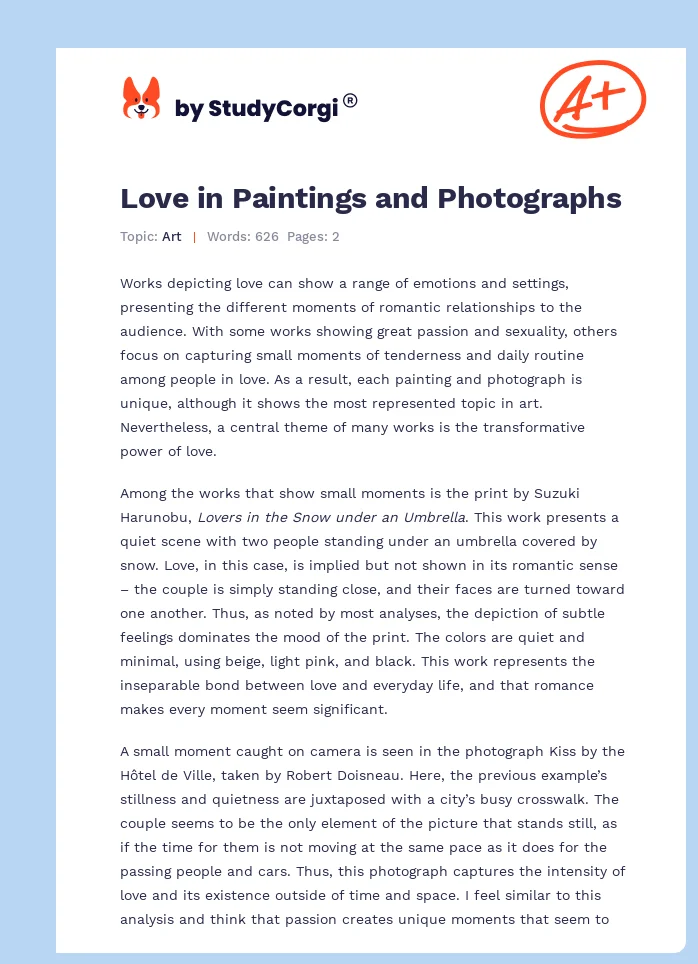 Love in Paintings and Photographs. Page 1