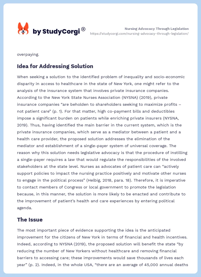Nursing Advocacy Through Legislation. Page 2