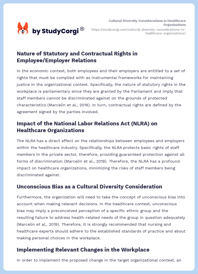 Cultural Diversity Considerations in Healthcare Organizations. Page 2