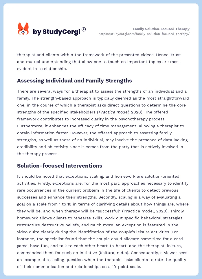 Family Solution-Focused Therapy. Page 2