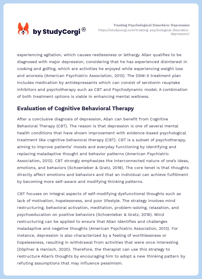 Treating Psychological Disorders: Depression. Page 2