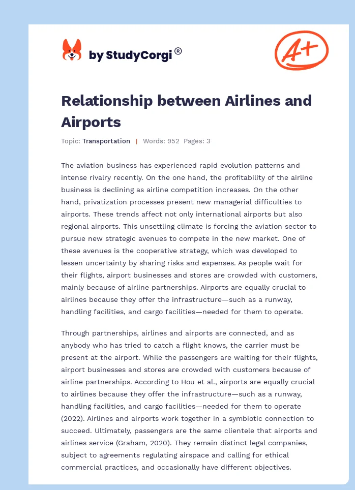 Relationship between Airlines and Airports. Page 1