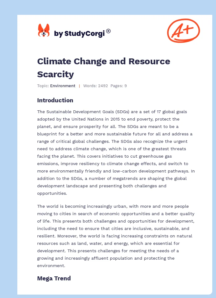 Climate Change and Resource Scarcity. Page 1