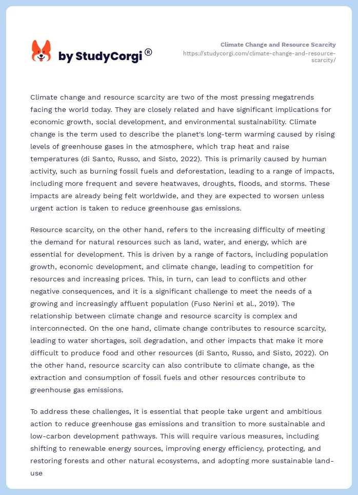 Climate Change and Resource Scarcity. Page 2