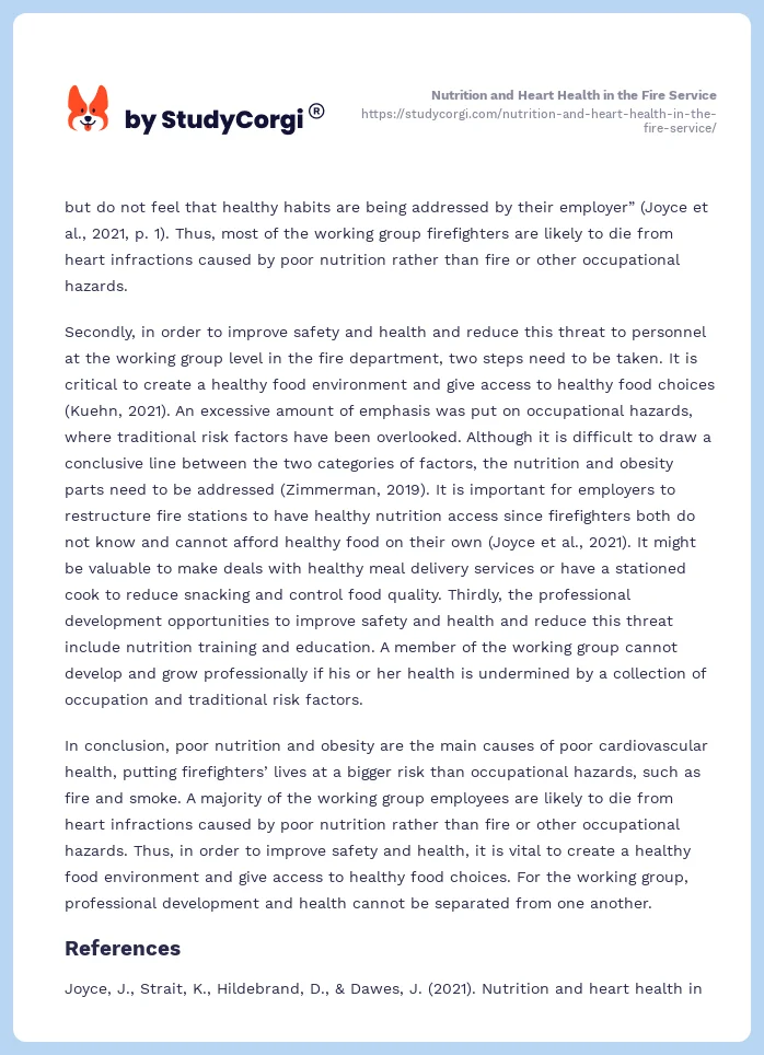 Nutrition and Heart Health in the Fire Service. Page 2