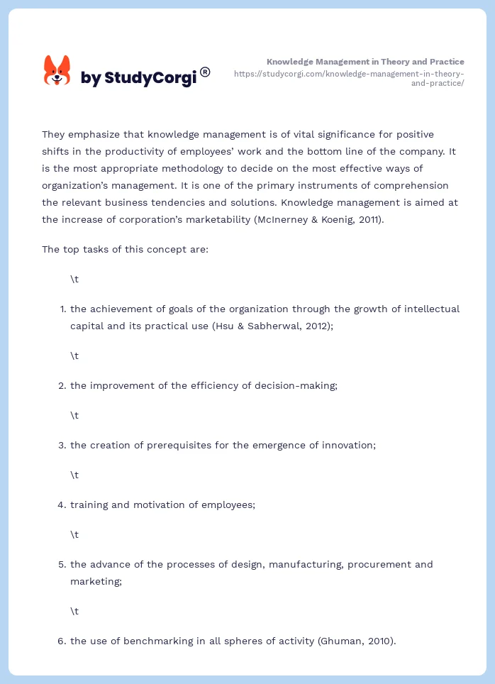 Knowledge Management in Theory and Practice. Page 2
