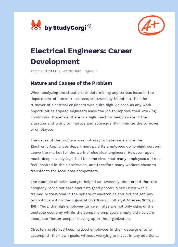 Electrical Engineers: Career Development. Page 1