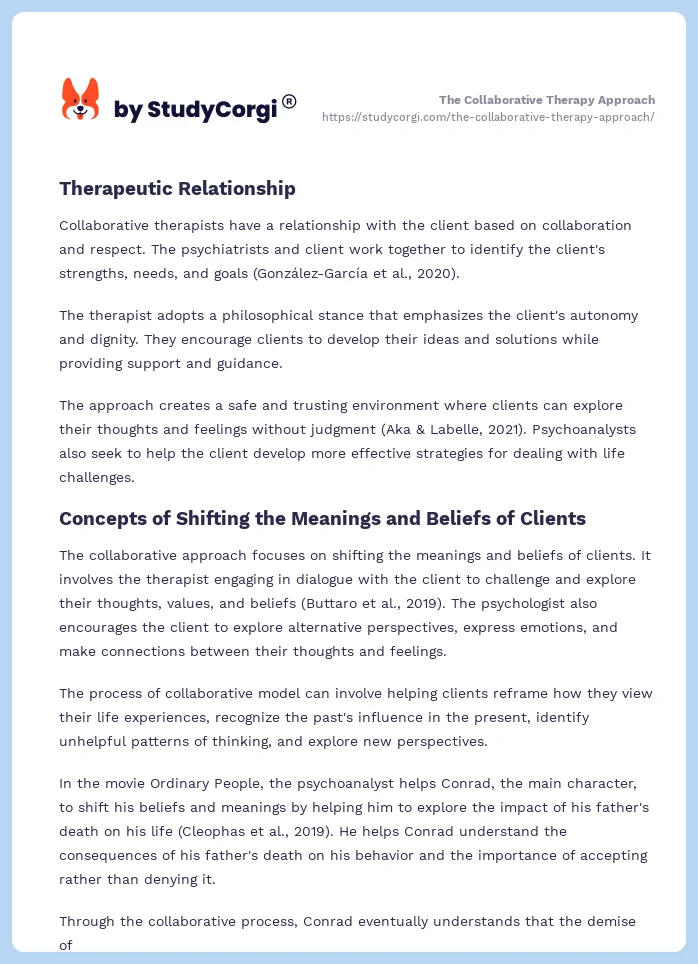 The Collaborative Therapy Approach. Page 2