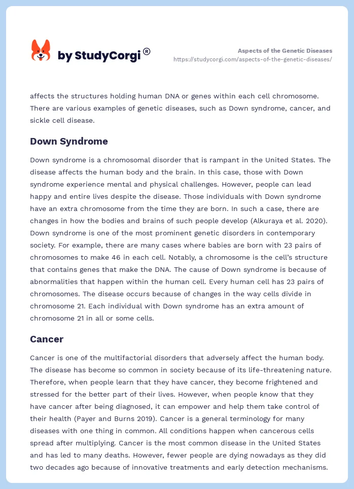 Aspects of the Genetic Diseases. Page 2