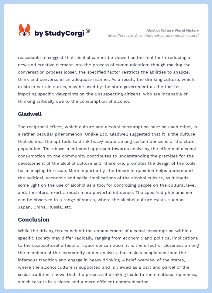 Alcohol Culture World History. Page 2