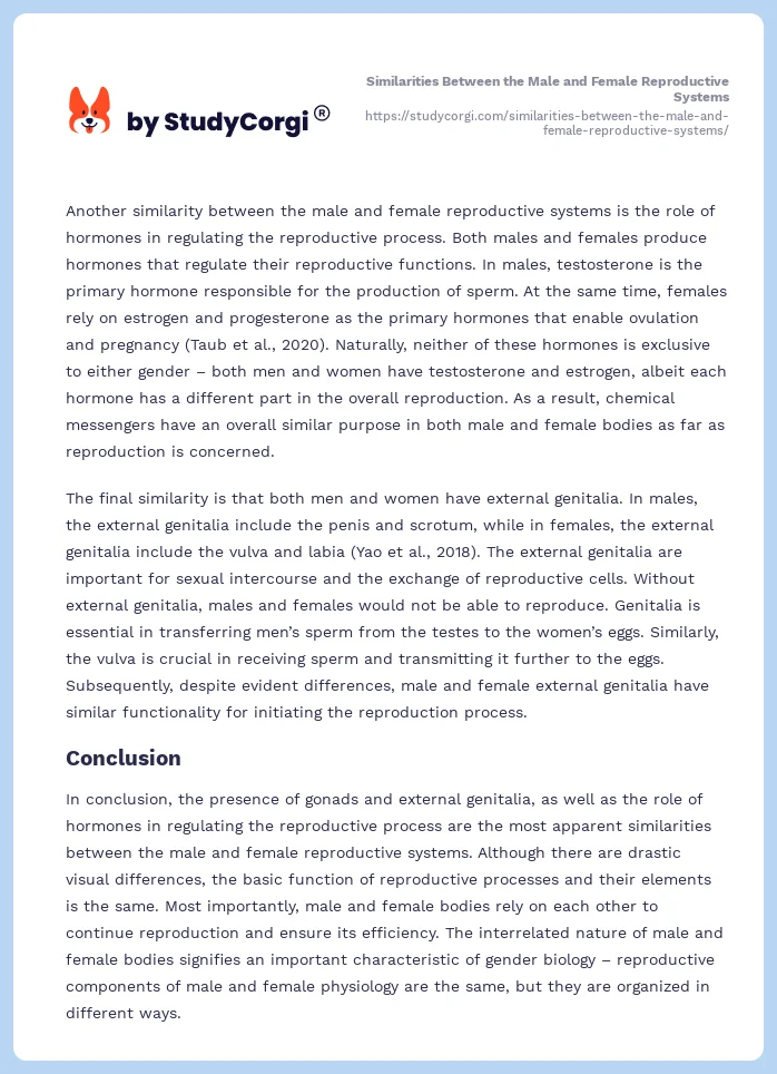 Similarities Between the Male and Female Reproductive Systems. Page 2