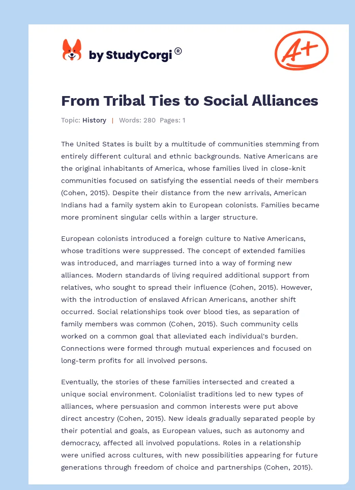 From Tribal Ties to Social Alliances. Page 1
