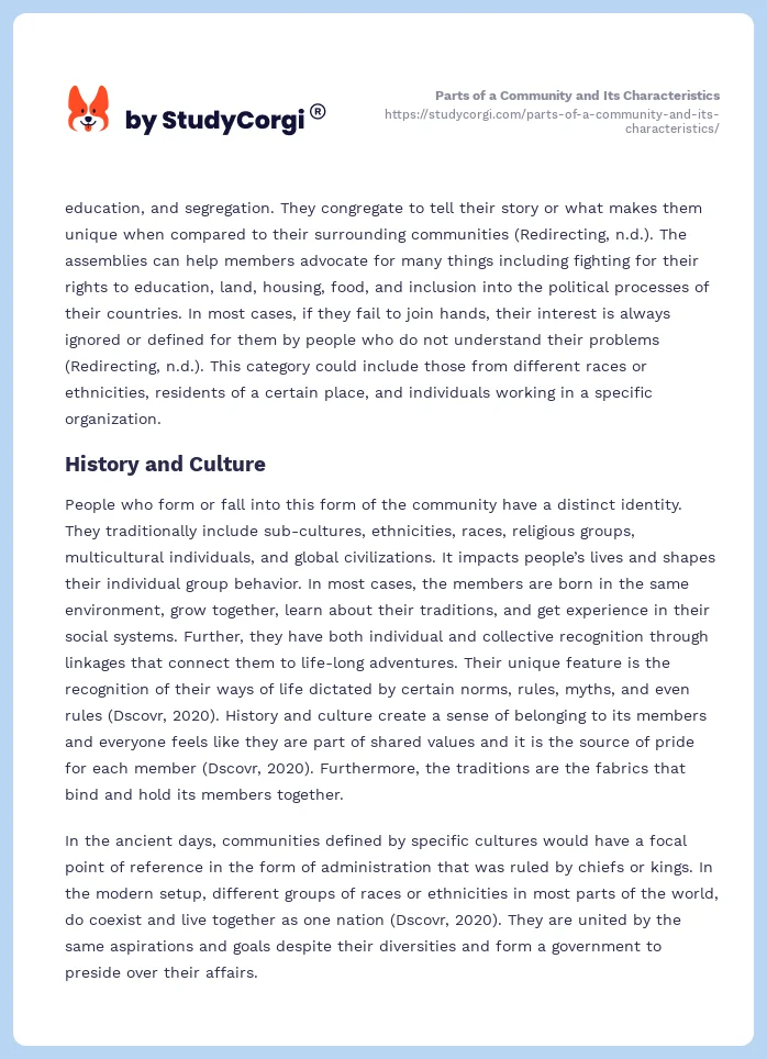 Parts of a Community and Its Characteristics. Page 2