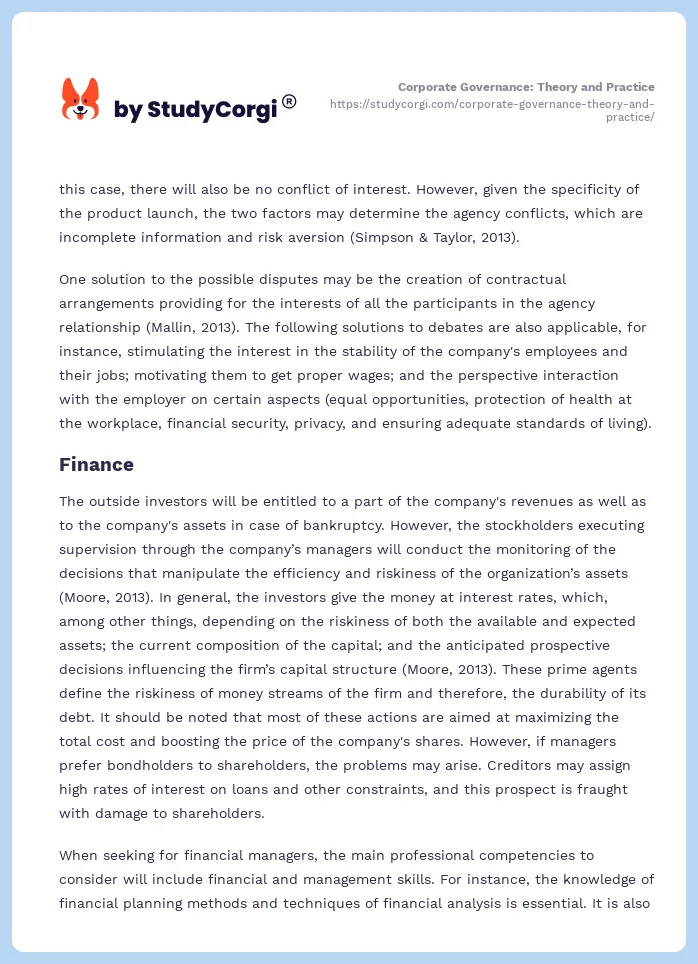 Corporate Governance: Theory and Practice. Page 2