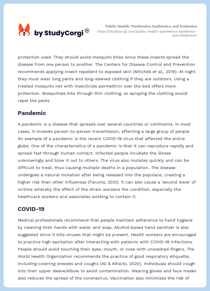 Public Health: Pandemics, Epidemics, and Endemics. Page 2