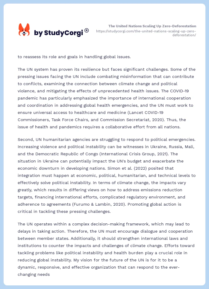 The United Nations Scaling Up Zero-Deforestation. Page 2