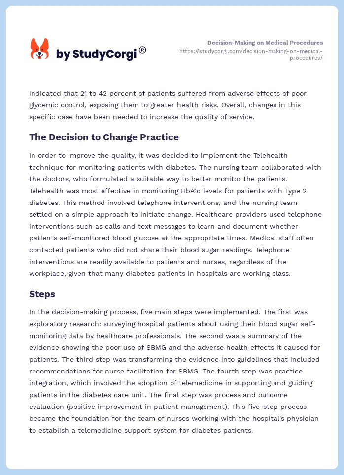 Decision-Making on Medical Procedures. Page 2