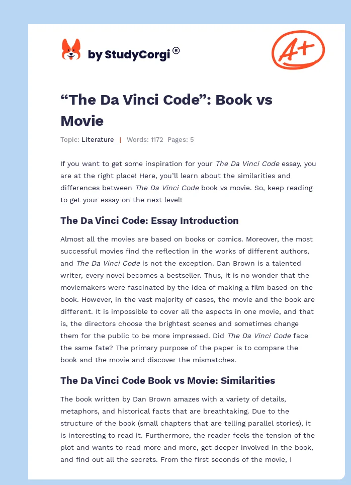 “The Da Vinci Code”: Book vs Movie. Page 1
