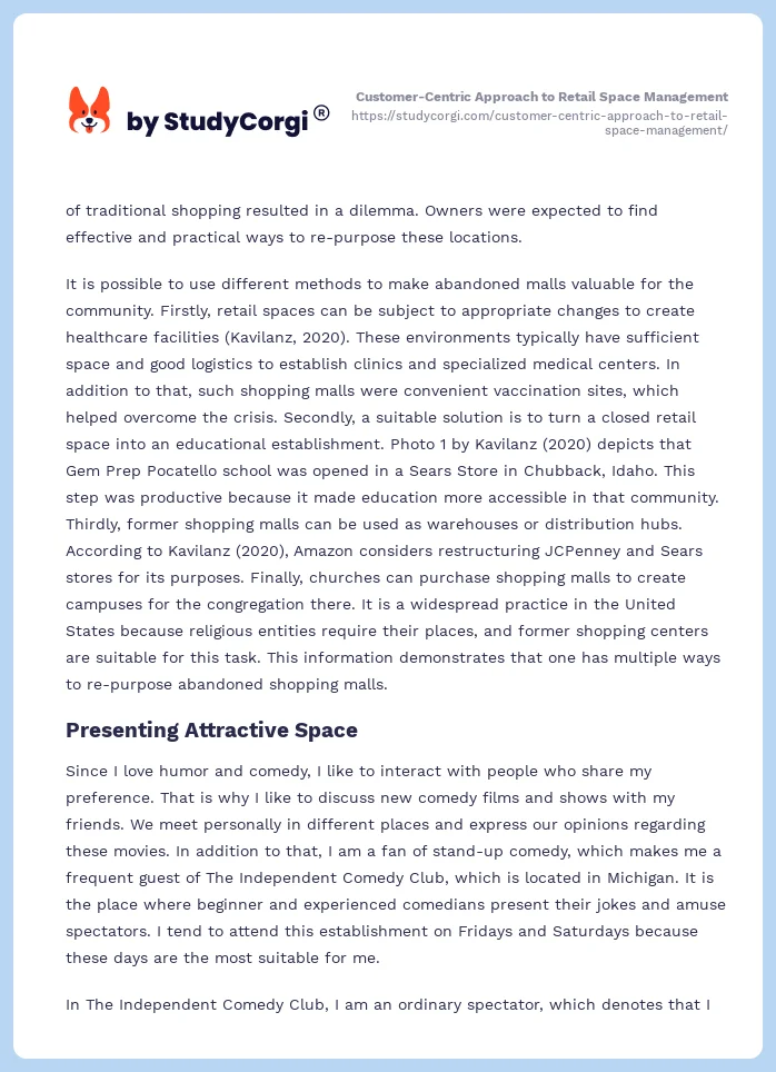Customer-Centric Approach to Retail Space Management. Page 2