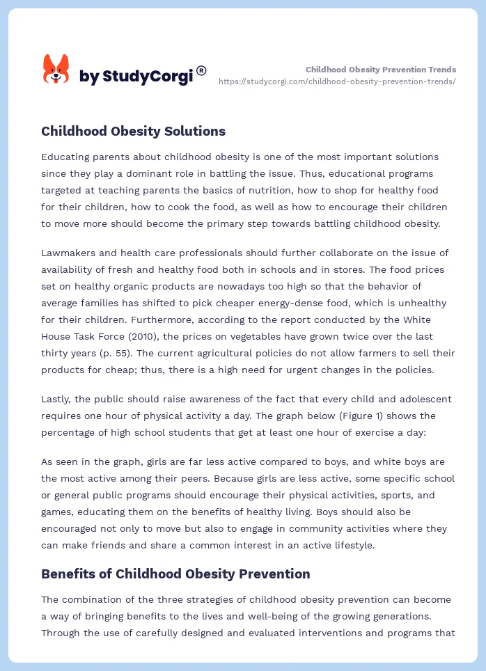 Childhood Obesity Prevention Trends. Page 2