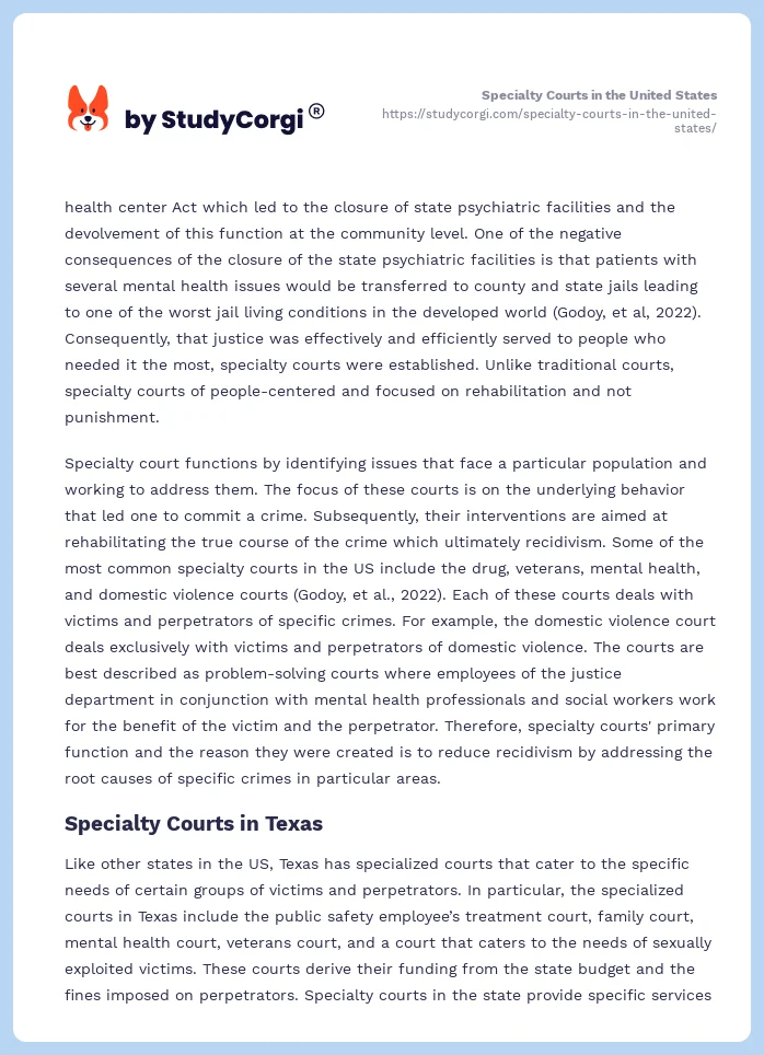 Specialty Courts in the United States. Page 2